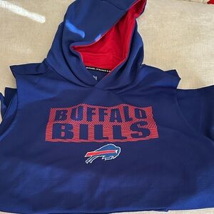 NFL Michael Strahand Buffalo Bills Blue Sleeveless Hoodie with pocket